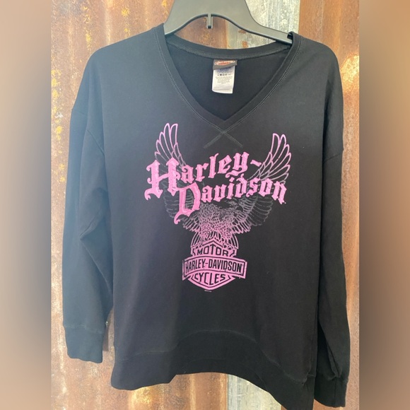 Harley-Davidson Sweaters - Harley Davidson Sweatshirt Women’s medium Black Purple Texas Biker Vintage